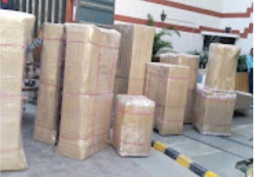 Goods packed outside a building – packers and movers in Lucknow